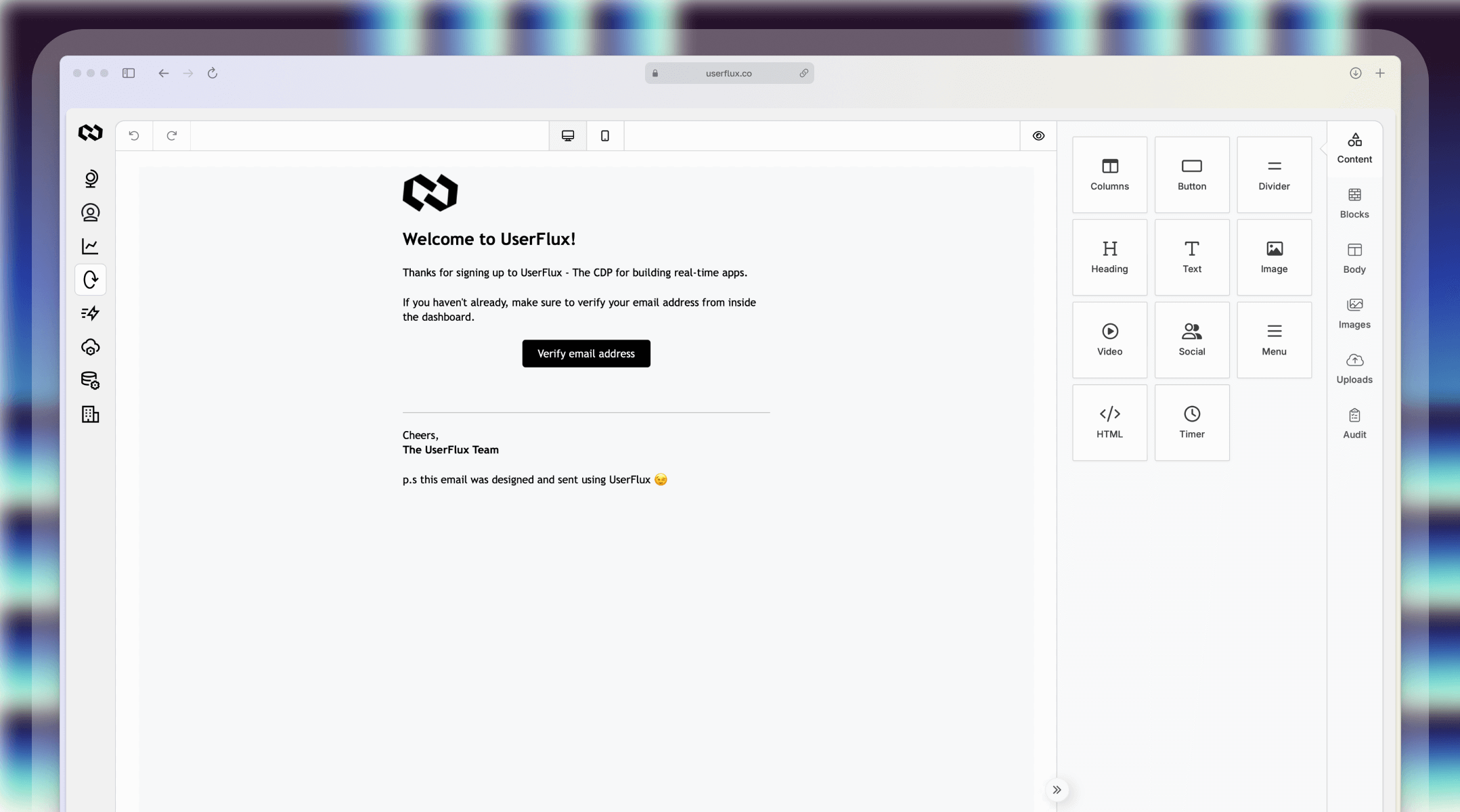 Email builder hero visual